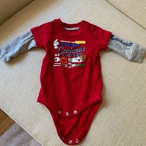 Carhartt Little Helper Red Long-sleeve Onesie